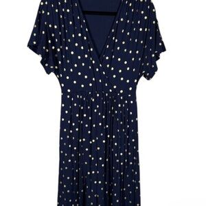 Navy Polka Dot Wrap Dress